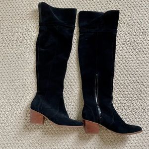 Sole Society over-the-knee suede black boots